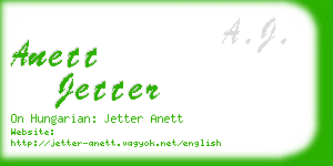 anett jetter business card